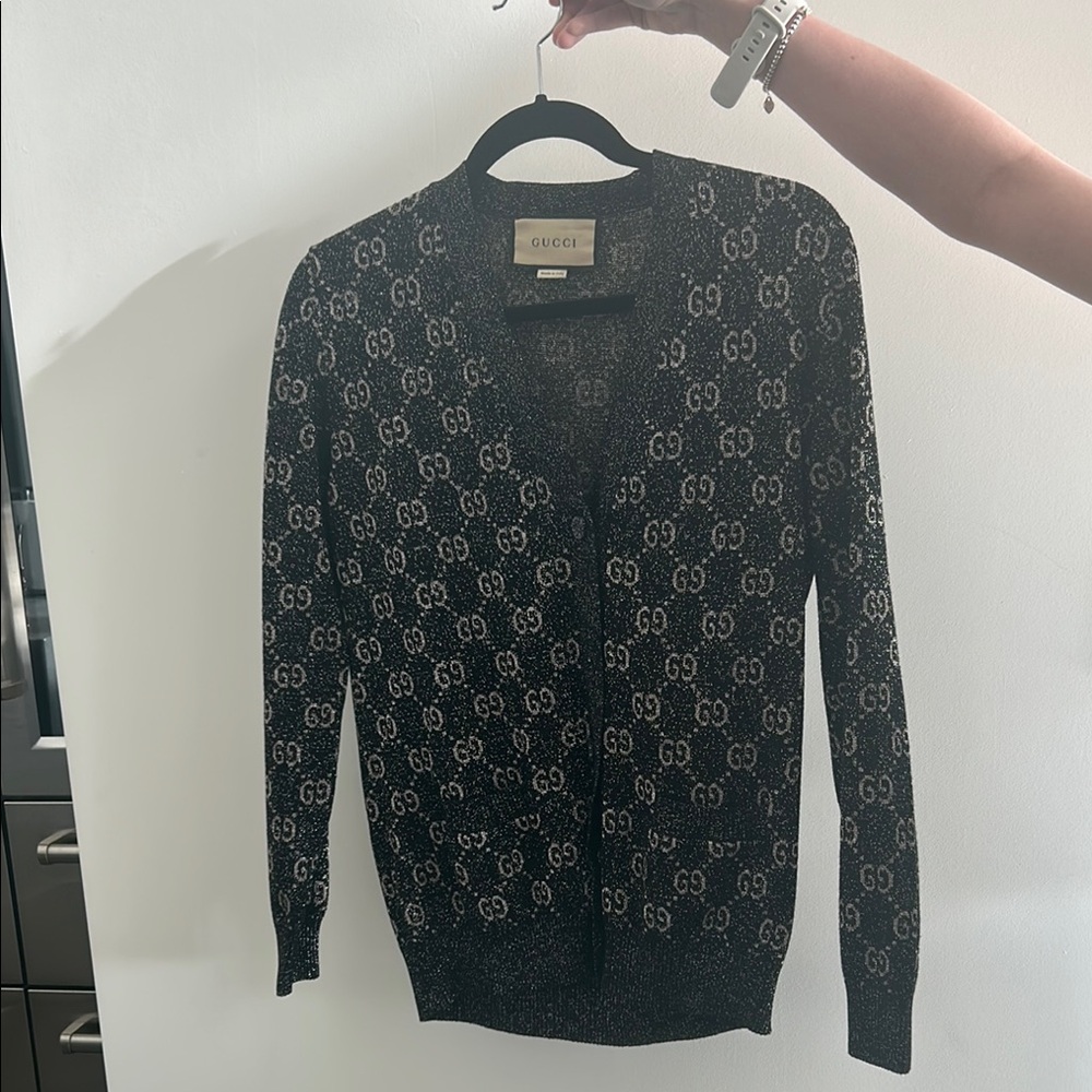 PRISTINE Gucci Black and Gold Women's Sweater